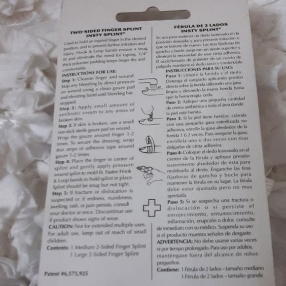 4 /$20 Flents Insty Splint Two Sided Finger Splints Pack NWOT Injuries Tape Free - Picture 4 of 7